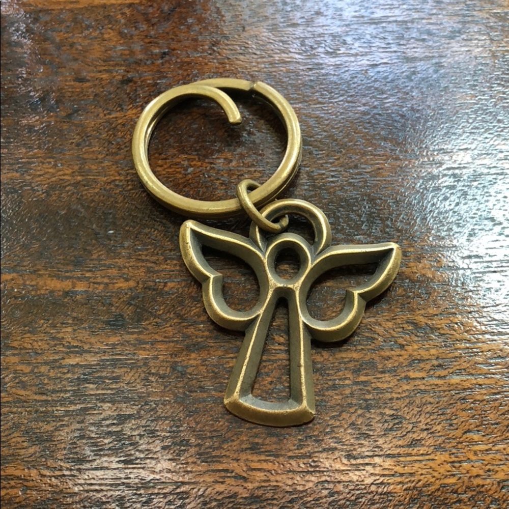 James Avery bronze angel key ring